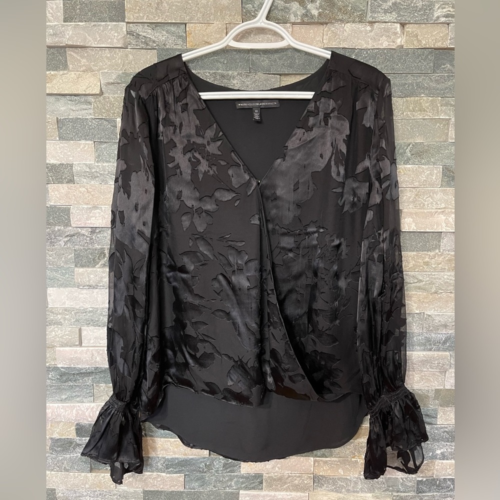 WHBM Black Silky Blouse